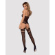 Бодістокінг Obsessive Bodystocking F214 імітація корсета та панчіх на підв’язках black S/M/L