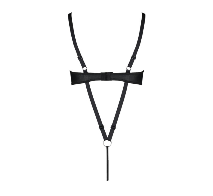 Боди из экокожи Passion CELINE BODY black 4XL/5XL: с доступом, открытый