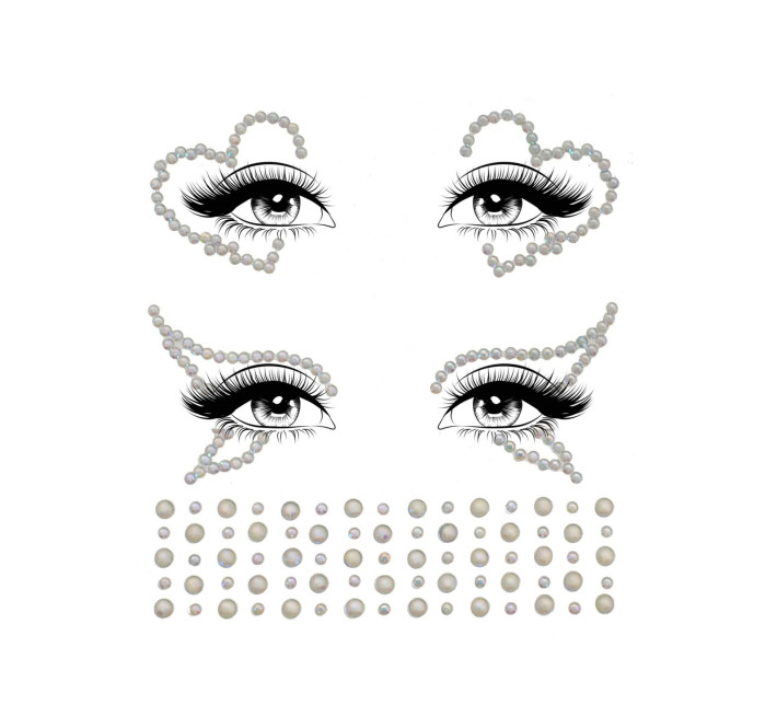 Набор страз-украшений для тела Leg Avenue Ayla face jewel sticker, наклейки, светятся в темноте