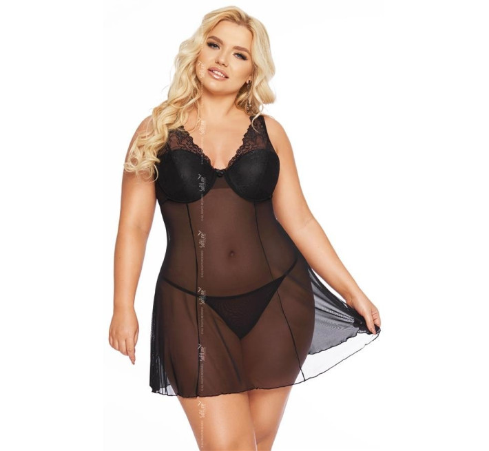 Пеньюар SoftLine Berta Чорний XL