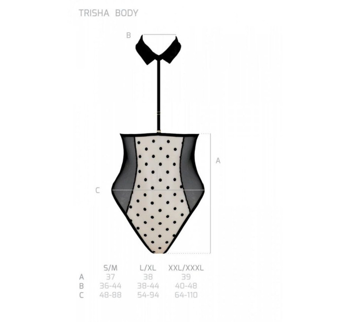 Эротическое боди Passion TRISHA BODY, S/M, beige, с открытыми чашками