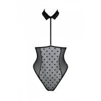 Еротичне боді Passion TRISHA BODY, L/XL, black, з відкритими чашками