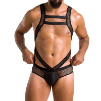 Мужское эротическое сетчатое боди Passion 045 Victor Black XXL/XXXL