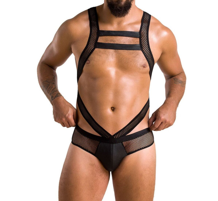 Мужское эротическое сетчатое боди Passion 045 Victor Black XXL/XXXL
