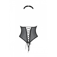 Еротичне боді Passion TRISHA BODY, L/XL, black, з відкритими чашками