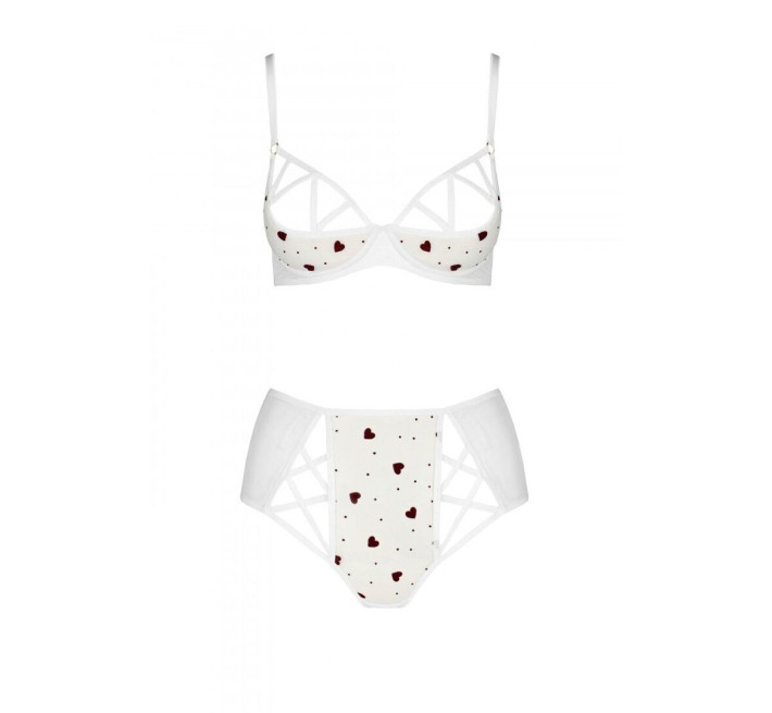 Еротичний комплект з малюнком Passion LOVELIA BIKINI white S/M