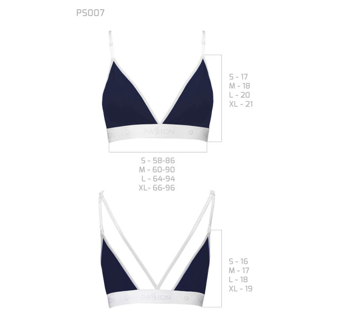 Спортивний топ з подвійними бретелями Passion PS007 TOP S, navy blue