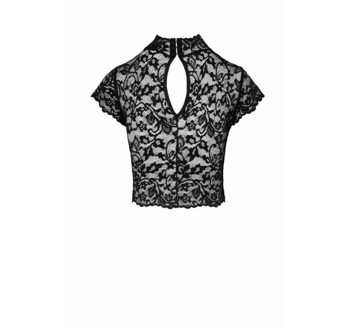 Топ Noir Handmade F303 Essence lace top with high collar - 3XL