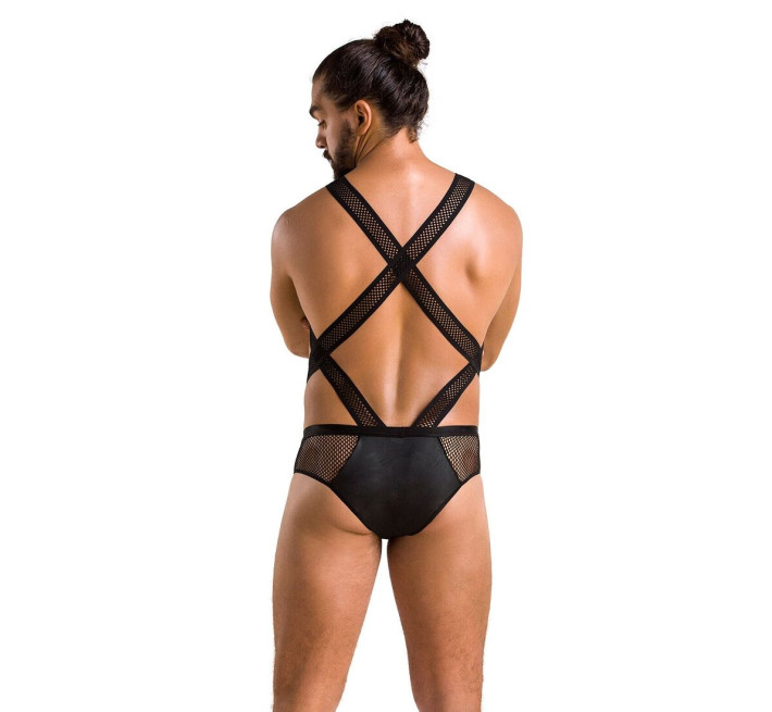 Мужское эротическое сетчатое боди Passion 045 Victor Black XXL/XXXL