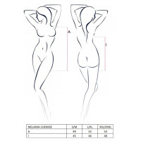 Сорочка прозрачная беби долл Passion MELANIA CHEMISE Черная L/XL