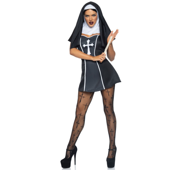 Костюм черниці Leg Avenue Naughty Nun M, сукня, головний убір