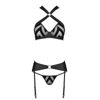 Сітчастий набір з візерунком Passion Hima Set black XXL/XXXL