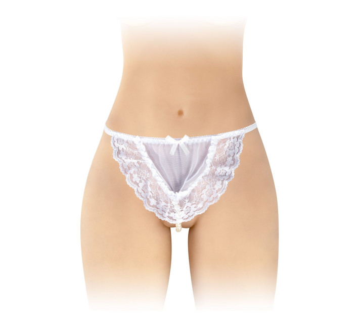 Трусики-стрінги з перлинною ниткою Fashion Secret KATIA White S/L