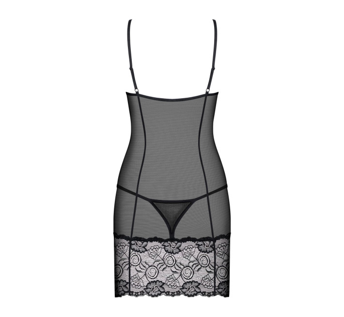 Сорочка Obsessive Alluria chemise & thong L/XL