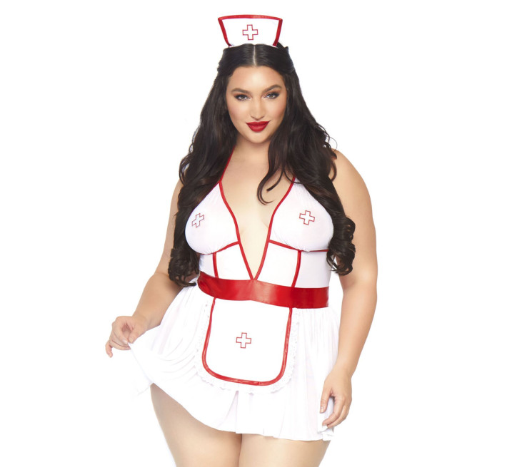 Костюм медсестры Leg Avenue Nightshift Nurse XL/XXL, платье, трусики, шапочка