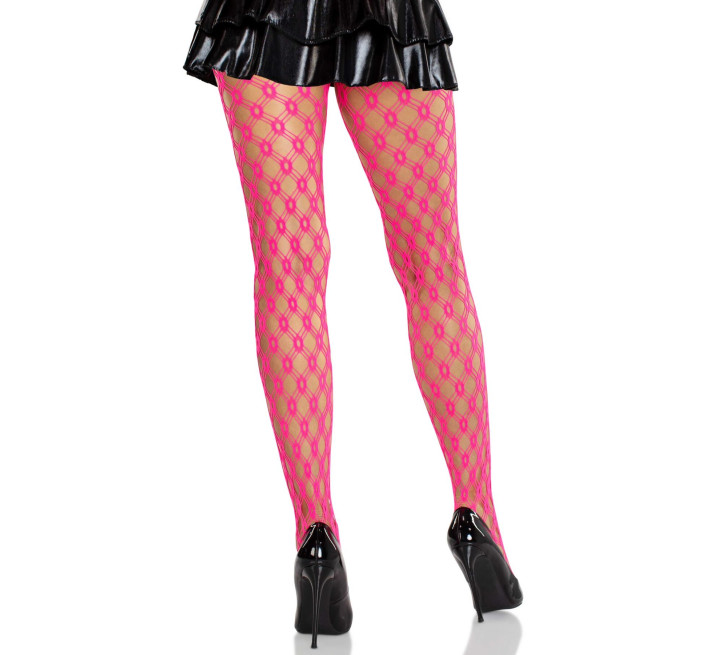 Колготки Leg Avenue Eyelet Net Tights Neon Pink One Size