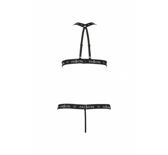 Полупрозрачное боди с вырезами Passion Exclusive Mirajane Body black XXL/XXXL