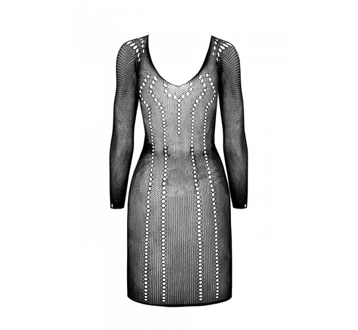 Напівпрозора мінісукня Passion BS101 One Size, black, рукави-мітенки