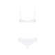 Эротический комплект с бюстгальтером-получашкой Obsessive Alabastra трусики с доступом, белый S/M