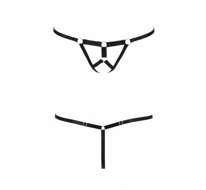 Трусики стринги со стрепом Passion Exclusive ARMANDA THONG black XXL/XXXL