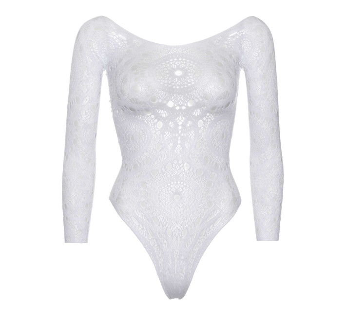 Еротичне боді-бодістокінг Leg Avenue Snap crotch thong back teddy White M/L