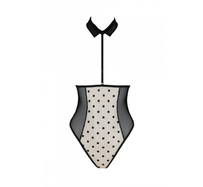 Эротическое боди Passion TRISHA BODY, S/M, beige, с открытыми чашками