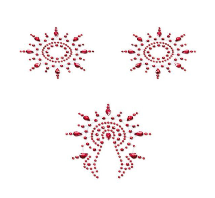 Пэстис из кристаллов Petits Joujoux Gloria set of 3 Красные