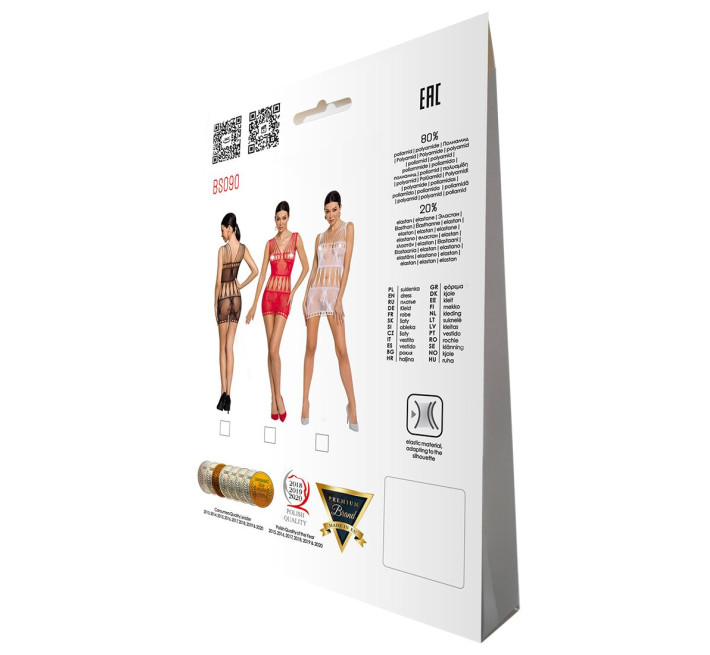 Бодістокінг - мінісукня з метеликами Passion BS090 black