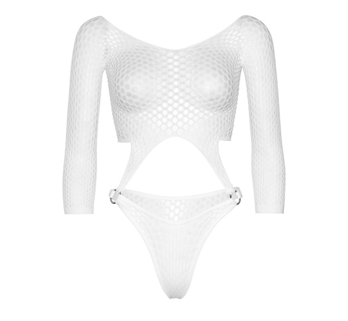 Еротичне боді Leg Avenue Top bodysuit with thong back White