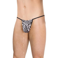 Чоловічі стрінги SoftLine Mens Thong 4531 Чорний/Білий OneSize