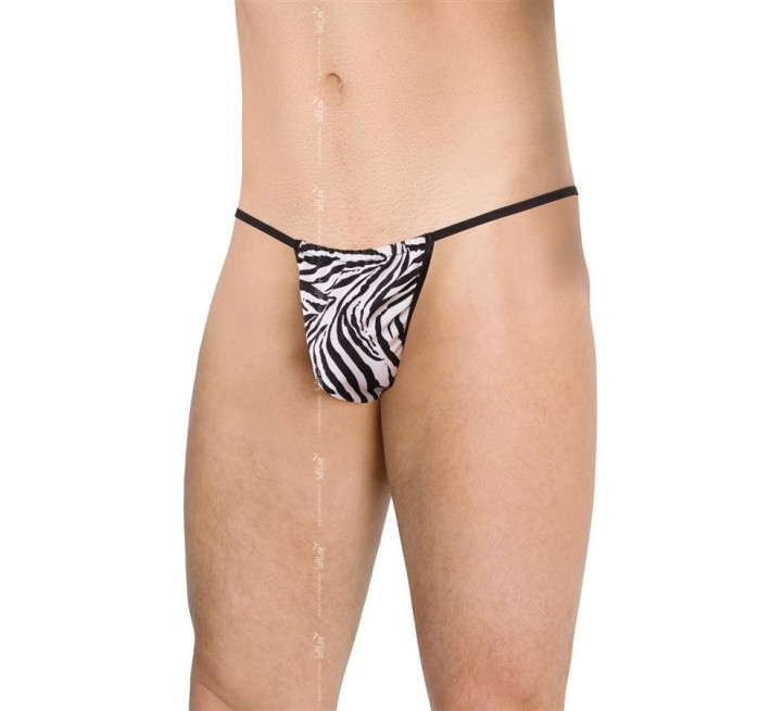 Чоловічі стрінги SoftLine Mens Thong 4531 Чорний/Білий OneSize