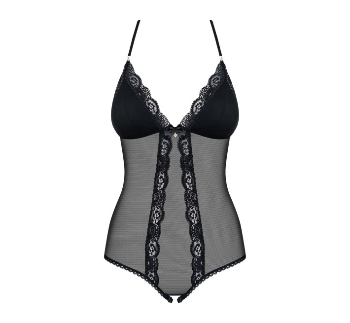 Сетчатый боди с открытыми ягодицами Obsessive 841-TED-1 teddy черный S/M