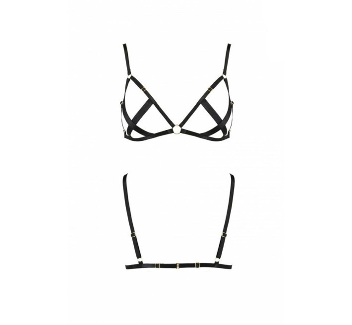 Відкритий бюстгальтер-стрепи Passion Exclusive NICKY BRA black L/XL