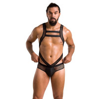 Чоловіче еротичне сітчасте боді Passion 045 Victor Black XXL/XXXL