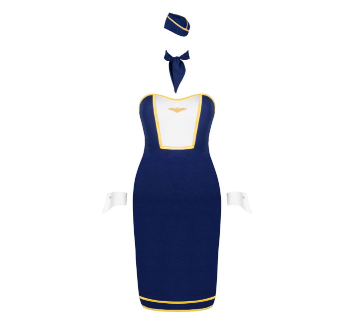 Еротичний костюм стюардеси Obsessive Stewardess uniform блакитний XS/S