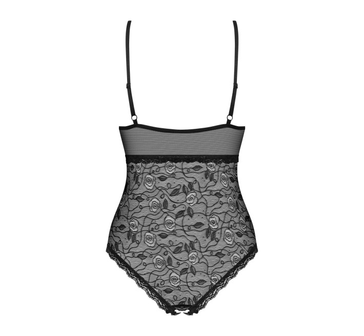 Кружевное боди с доступом Obsessive 818-TED-1 teddy XS/S, черное
