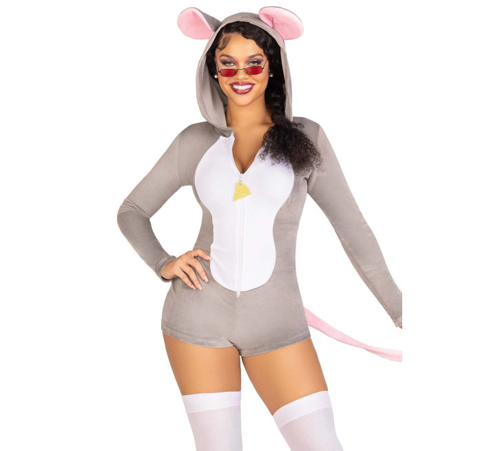 Комбінезон-костюм миші Leg Avenue Comfy Mouse S, з капюшоном