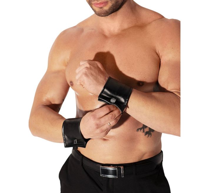 Мужские браслеты с потайным кошельком Noir Handmade H075, пара, под латекс, потайная молния