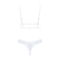 Эротический комплект Obsessive Heavenlly 2-pcs set бюстгальтер и танга белый XL/2XL