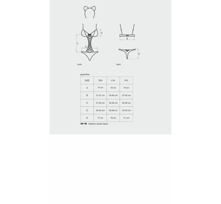 Еротичний костюм гепарду Obsessive Gepardina 3 pcs costume чорний S/M