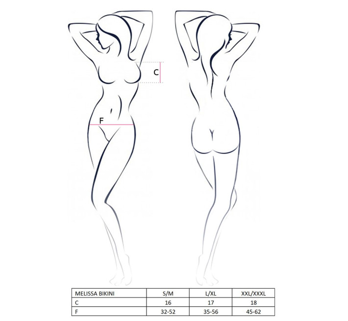 Комплект белья Passion MELISSA BIKINI black XXL/XXXL