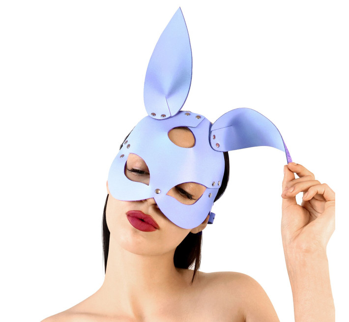 Шкіряна маска Зайчика Art of Sex - Bunny mask, колір Лавандовий