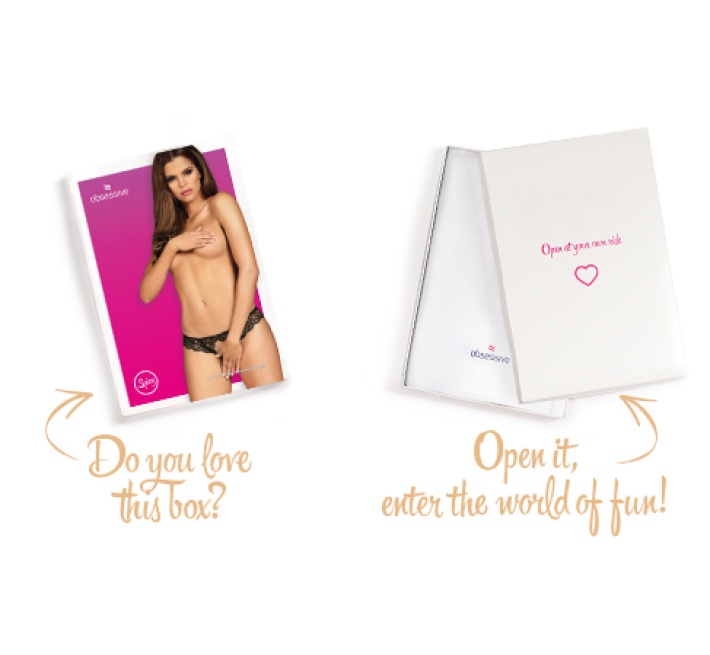 Кружевные танга с доступом Obsessive Contica crothchles thong черные L/XL