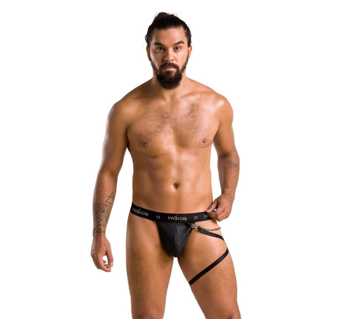 Мужские трусики танга с подвязкой Passion 058 Thong Bill Black S/M