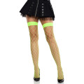 Чулки в крупную сетку Leg Avenue Fence Net Thigh Highs Neon Green, one size