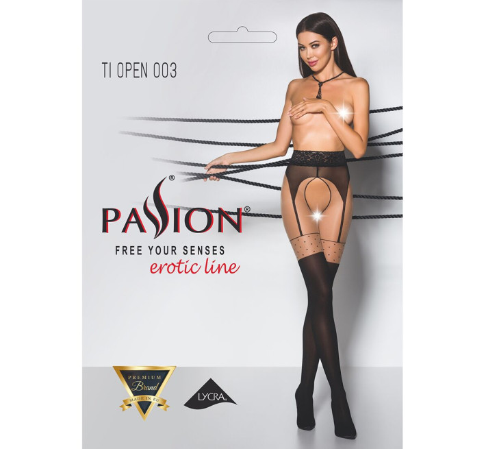 Еротичні колготки Passion TIOPEN 003 Чорні 3/4 20/40 den