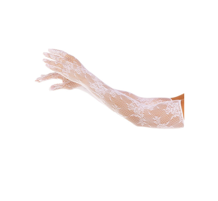 Мітенки Leg Avenue Lace Opera Length Gloves White