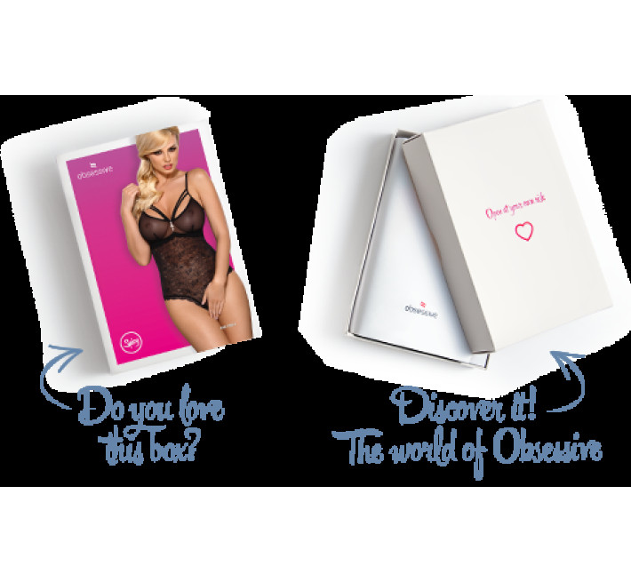 Кружевное боди с доступом Obsessive 818-TED-1 teddy XS/S, черное