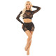 Комплект Leg Avenue Rhinestone Crop Top and Mini Skirt One Size, Black