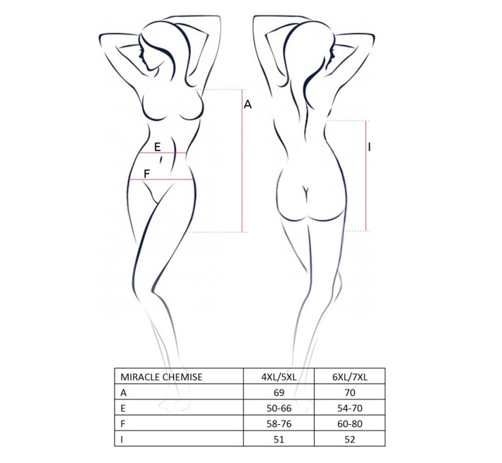 Еротична міні-сукня Passion Size Plus MIRACLE CHEMISE 6XL/7XL Чорна